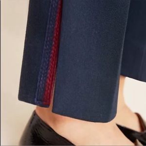 XS Anthropologie Navy Tapered Elastic Waist Pull On Split Hem Copley Pants